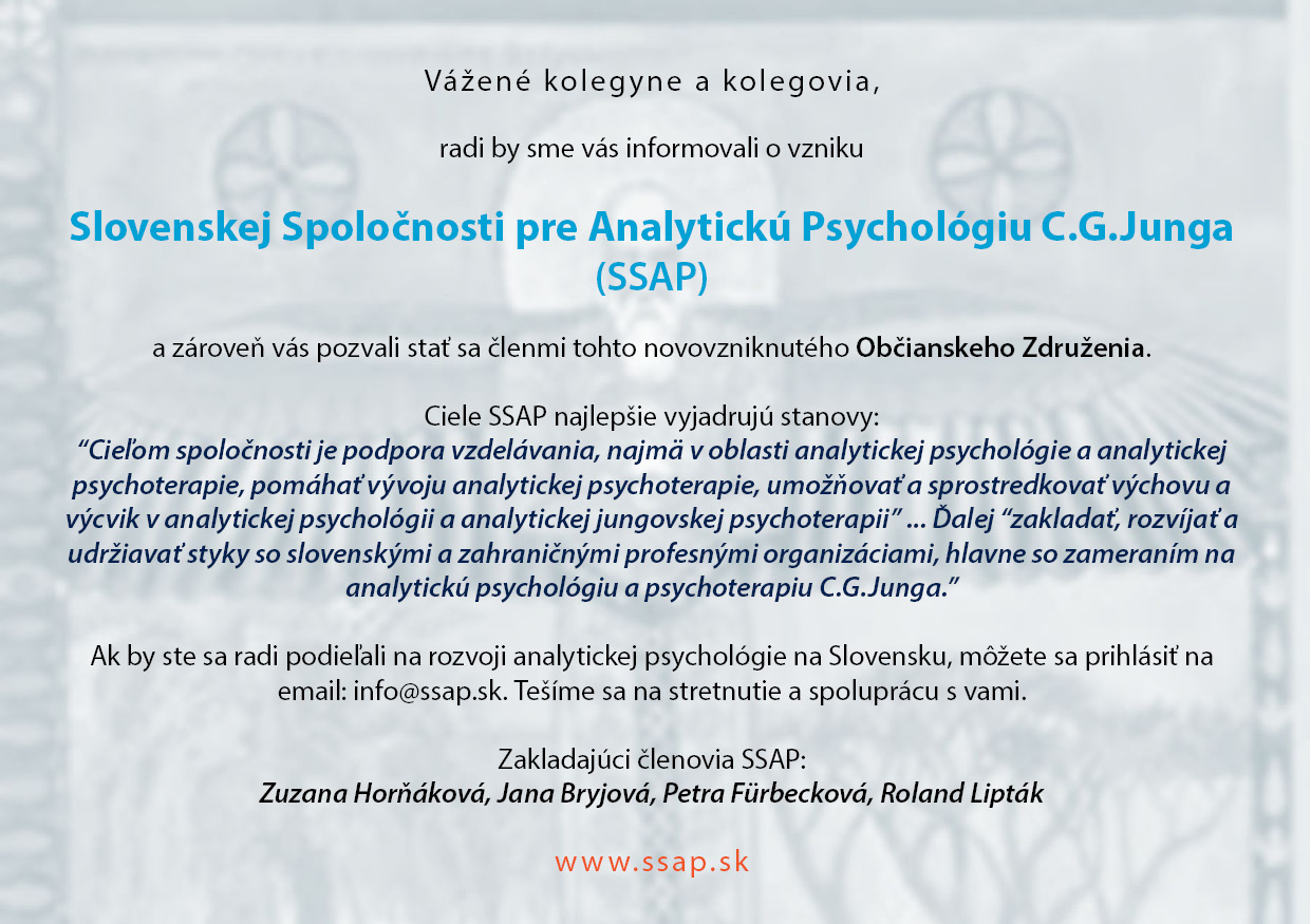 Vznik Slovenskej Spolonosti pre Analytick Psycholgiu C.G.Junga (SSAP)