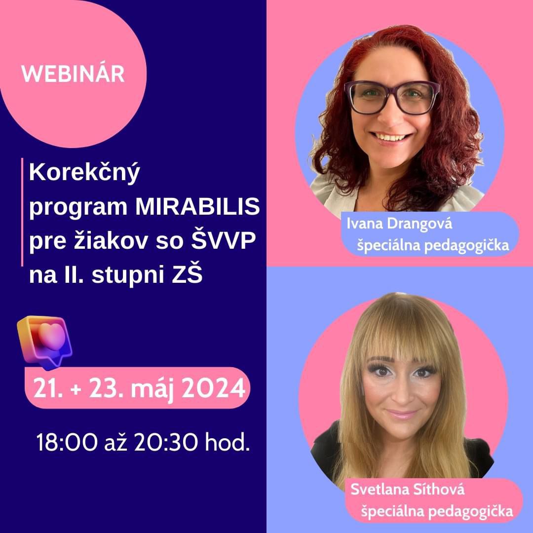 WEBINR s nzvom : Korekn program Mirabilis pre iakov so VVP na II. stupni Z