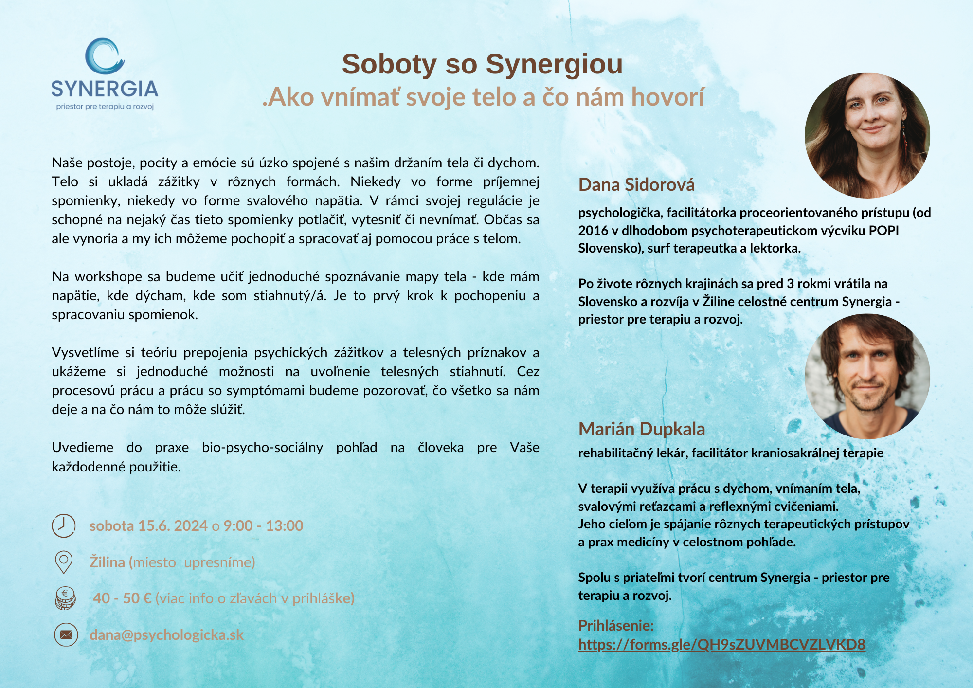 Soboty so Synergiou: Ako vnma svoje telo a o nm hovor